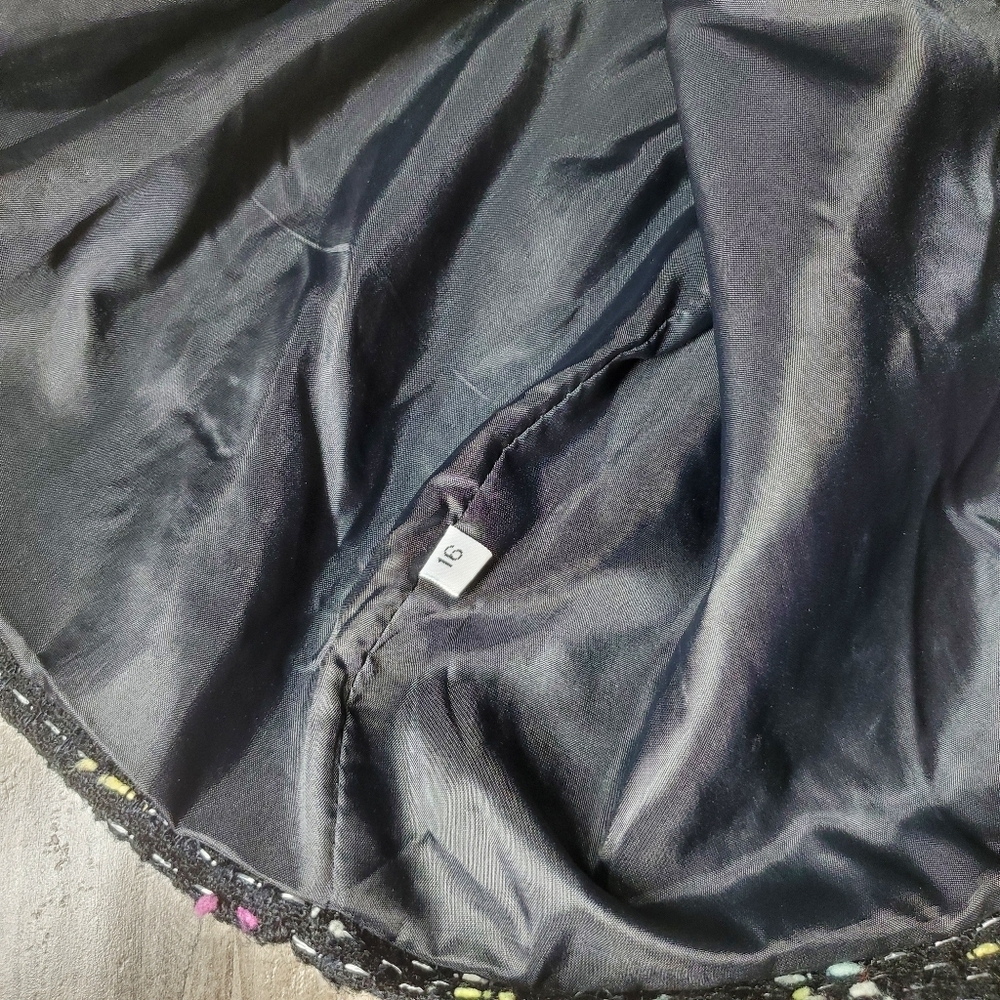 Newport News Black Pebbled Tweed Lined Blazer with Pockets Women's Size 16 - Picture 7 of 17